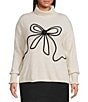 CeCe Plus Size Long Sleeve Turtleneck Bow Sweater, Color:Malted - Image 1