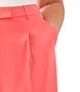 Color:Calypso Coral - Image 3 - Plus Size Moss Crepe Pleated Front Culotte Bermuda Shorts