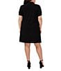 Color:Rich Black - Image 2 - Plus Size Short Sleeve V Neck Dress
