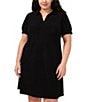 Color:Rich Black - Image 3 - Plus Size Short Sleeve V Neck Dress