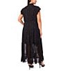 CeCe Cece Plus Size Tie Neck Short Sleeve Tiered Midi A-Line Dress, Color:Rich Black - Image 2