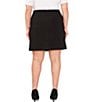Color:Rich Black - Image 2 - Plus Size Twill Ponte Bow Front Pocket Pencil Mini Skirt