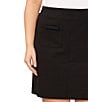 Color:Rich Black - Image 3 - Plus Size Twill Ponte Bow Front Pocket Pencil Mini Skirt