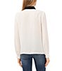 Color:New Ivory - Image 2 - Point Collar Long Cuffed Sleeve Contrasting Ruffle Trim Button Front Blouse