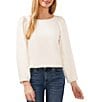 Color:New Ivory - Image 1 - Puff Long Sleeve Crew Neck Blouse