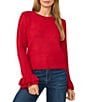 CeCe Round Neck Long Ruffle Sleeve Coordinating Sweater - Image 1