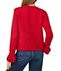 CeCe Round Neck Long Ruffle Sleeve Coordinating Sweater - Image 2