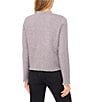 CeCe Round Neck Long Sleeve Fringe Cardigan, Color:Medium Heather Grey - Image 2