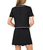 CeCe Round Neck Short Sleeve Scallop Coordinating Jacket - Image 2