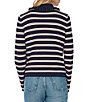 CeCe Ruffle Trim Collar Partial Button Long Sleeve Sweater - Image 2