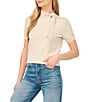 CeCe Scarf Tie Neck Short Sleeve Sweater - Image 1