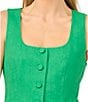 CeCe Scoop Neck Sleeveless Button Front Vest - Image 3