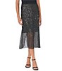 Cece Sequin Mesh A-Line Midi Skirt - Image 1