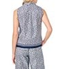 CeCe Shell Print Collar Neck Sleeveless Button Down Coordinating Top - Image 2