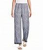 CeCe Shell Print Drawstring Elastic Waist Wide Leg Pants - Image 1