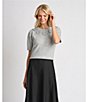CeCe Short Sleeve Crew Neck 3D Flower Sweater - Image 5