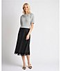 CeCe Short Sleeve Crew Neck 3D Flower Sweater - Image 6