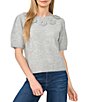 CeCe Short Sleeve Crew Neck 3D Flower Sweater - Image 1
