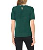 CeCe Short Sleeve Embellished Crew Neck Sweater - Image 2