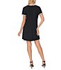 CeCe Short Sleeve Embellished Trim Knit Shift Dress - Image 2