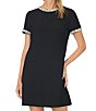 CeCe Short Sleeve Embellished Trim Knit Shift Dress - Image 3
