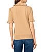 CeCe Short Sleeve Rib Collar Sweater - Image 2