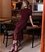 CeCe Short Sleeve Rib Lace Sweater Dress - Image 5