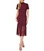 CeCe Short Sleeve Rib Lace Sweater Dress - Image 1