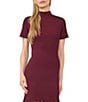 CeCe Short Sleeve Rib Lace Sweater Dress - Image 3