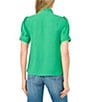 Cece Short Sleeve Scallop Button Front Shirt - Image 2