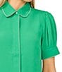 Cece Short Sleeve Scallop Button Front Shirt - Image 3