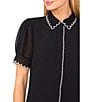 Cece Short Sleeve Scallop Trim Button Front Blouse - Image 3