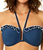 CeCe Solid Contrast Ruffle Halter Swim Top & Solid Contrast Ruffle Swim Skirt - Image 5