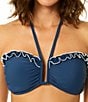 CeCe Solid Contrast Ruffle Halter Swim Top & Solid Mid Rise Hipster Swim Bottom - Image 5