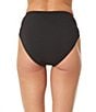 CeCe Solid Contrast Ruffle Halter Swim Top & Solid Mid Rise Hipster Swim Bottom - Image 3