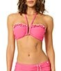 CeCe Solid Contrast Ruffle Halter Swim Top - Image 1