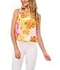 Color:Radiant Yellow - Image 1 - Square Neck Sleeveless Floral Blouse