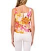 Color:Radiant Yellow - Image 2 - Square Neck Sleeveless Floral Blouse