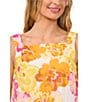 Color:Radiant Yellow - Image 3 - Square Neck Sleeveless Floral Blouse