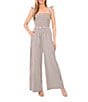 CeCe Stripe Tie Strap Smocked Bodice Wide Leg Jumpsuit - Image 1