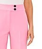 Color:Pink Begonia - Image 3 - Tapered Straight Leg Pleat Front Ankle Crop Twill Trouser Pants