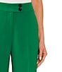 Color:Lush Green - Image 3 - Tapered Straight Leg Pleat Front Ankle Crop Twill Trouser Pants