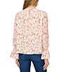 CeCe Textured Georgette Floral Round Neck Long Sleeve Smocked Cuff Blouse, Color:New Ivory - Image 2