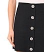 CeCe Tweed Button Front A-Line Coordinating Mini Skirt, Color:Rich Black - Image 4