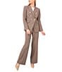 CeCe Tweed Houndstooth Wide Leg Tailored Coordinating Pants, Color:Safari - Image 3