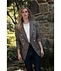 CeCe Tweed Notch Collar Long Sleeve Double Breasted Blazer, Color:Safari - Image 5