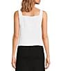 Color:Ultra White - Image 2 - Tweed Square Neck Sleeveless Top