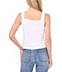 Color:Ultra White - Image 6 - Tweed Square Neck Sleeveless Top