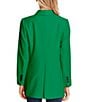 Color:Lush Green - Image 2 - Twill Double Breasted Long Sleeve Statement Blazer