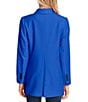 Color:Deep Royal Blue - Image 2 - Twill Double Breasted Long Sleeve Statement Blazer
